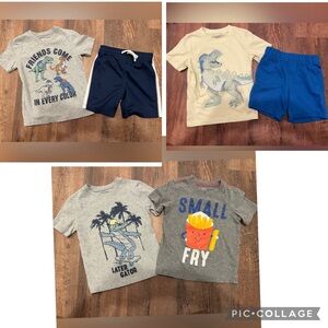Bundle lot of Carters boys 6 piece set 2 matching outfits and 2 shirts 3T